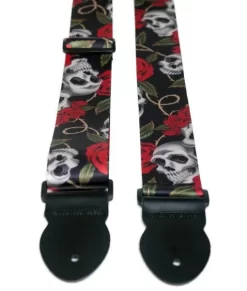LG Skull & Rose 2" Webbed Guitar Strap