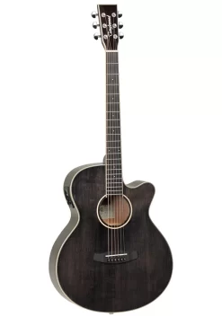 Tanglewood Winterleaf (TW4-E-BS) Solid Top Super Folk Electric Acoustic Guitar - Black Shadow