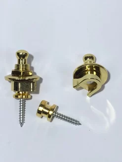 Gold Guitar Strap Locks - Pair