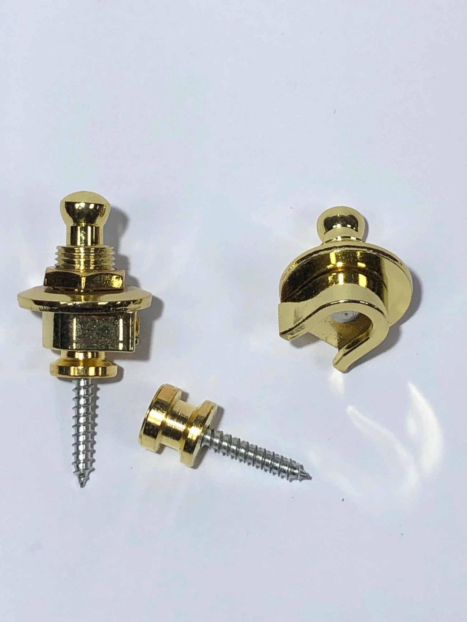 Gold Guitar Strap Locks - Pair 1 Gold Guitar Strap Locks - Pair