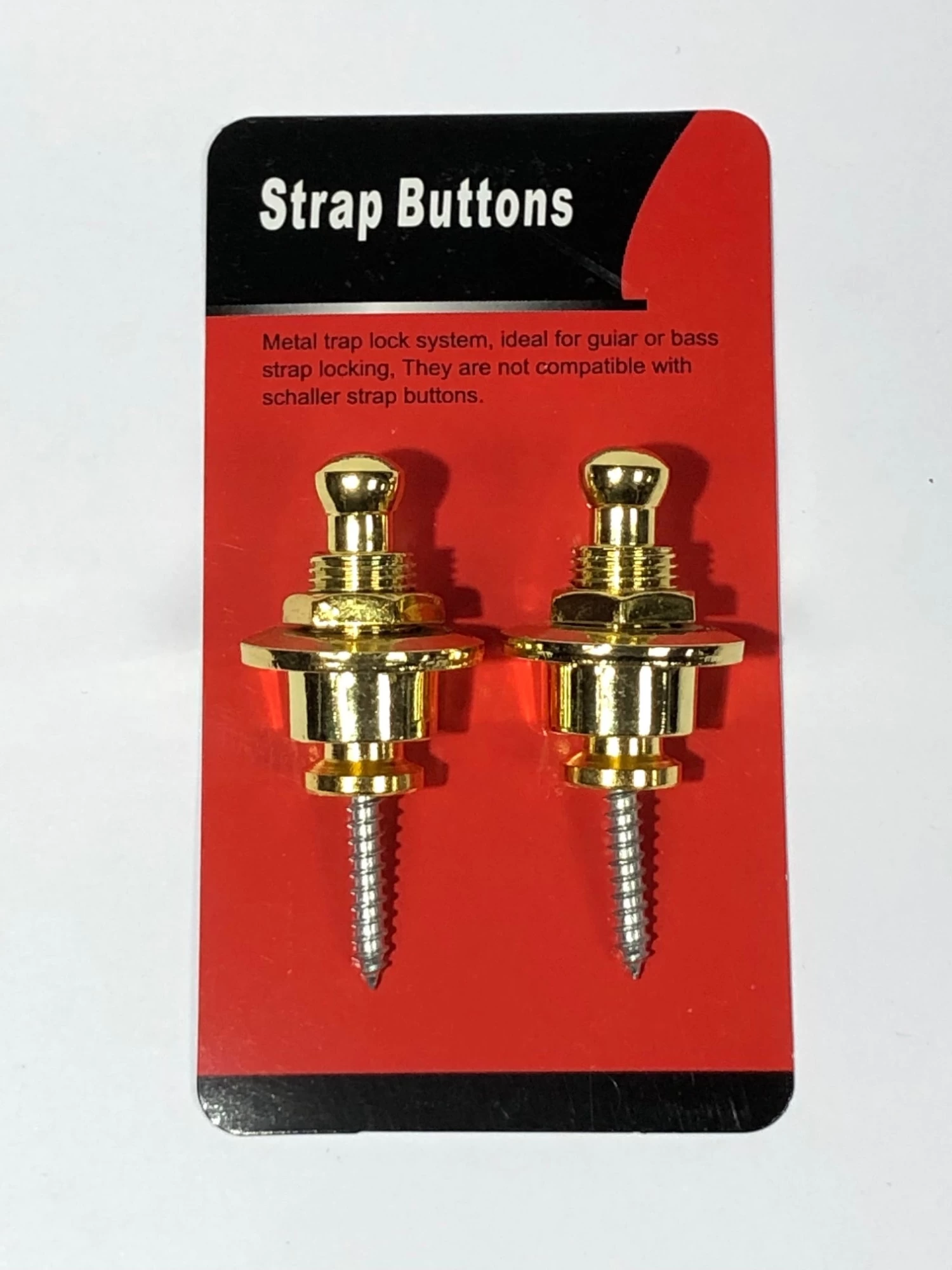 Gold Guitar Strap Locks - Pair 3 Gold Guitar Strap Locks - Pair - Image 3