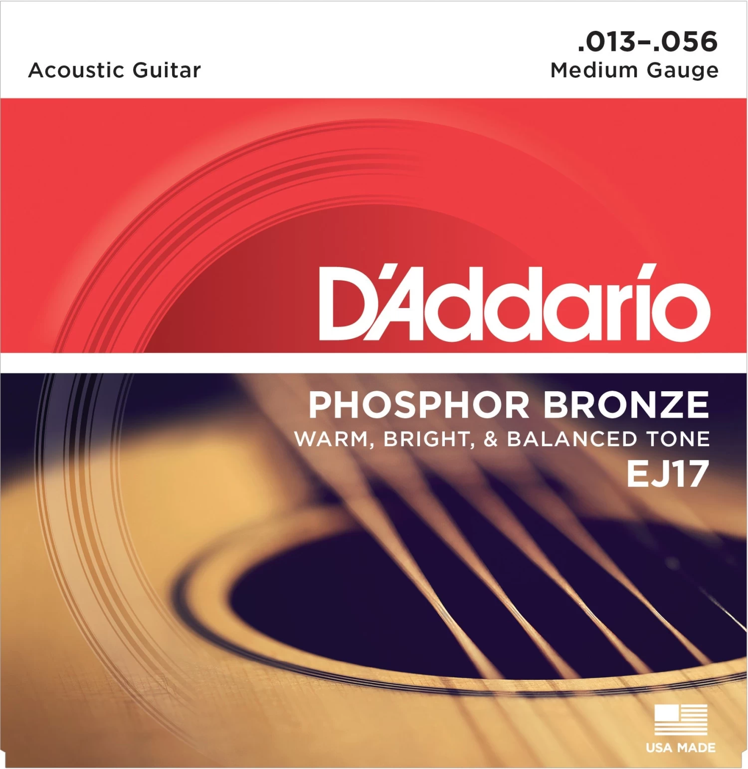 D'Addario (EJ17) Medium Phosphor Bronze Acoustic Strings 1 D'Addario (EJ17) Medium Phosphor Bronze Acoustic Strings