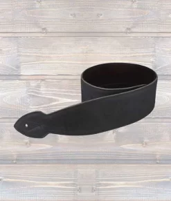LG 2.5" X-Long Softy Black Leather Guitar Strap