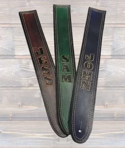 Full Grain Leather Personalised Guitar Strap