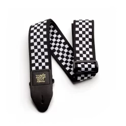 Ernie Ball Black & White Checkered Jacquard Guitar Strap
