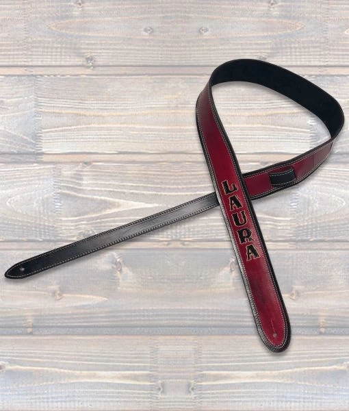 Full Grain Leather Personalised Guitar Strap 3 Full Grain Leather Personalised Guitar Strap - Image 3